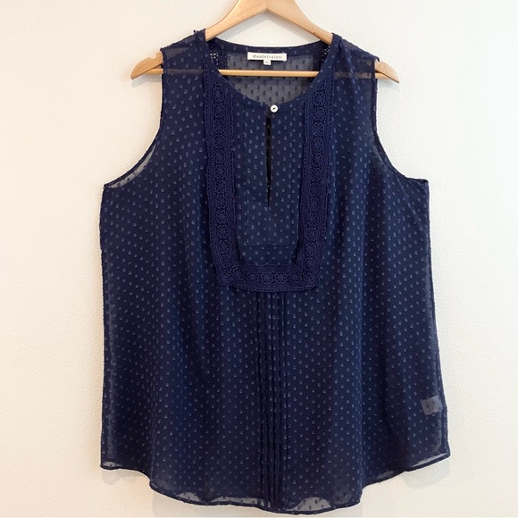 🔴 Navy Blue Sleeveless Women's Top - Picture 3 of 10